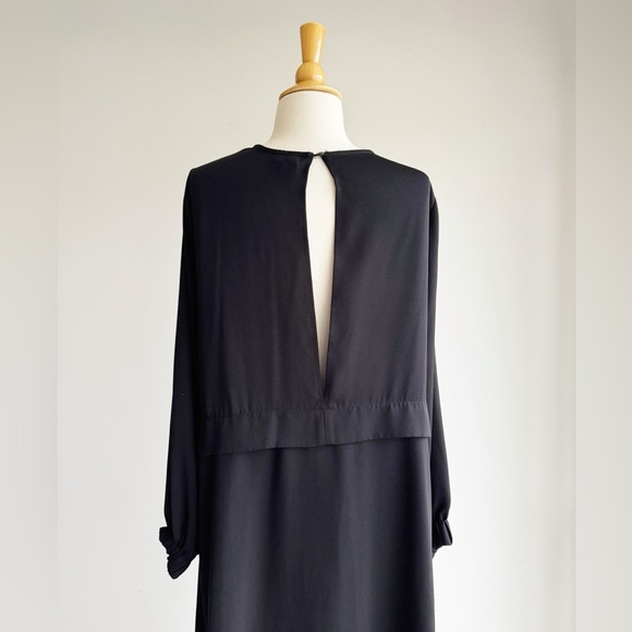 ASOS | Black Slit Back Long Sleeve Midi Dress | 6 - Picture 4 of 6